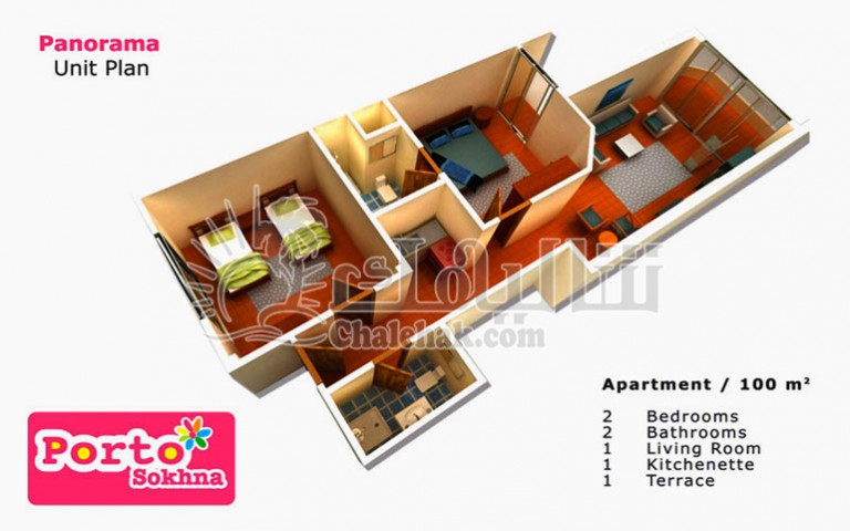 Unit-plan-chalet-100m-panorama-porto-sokhna